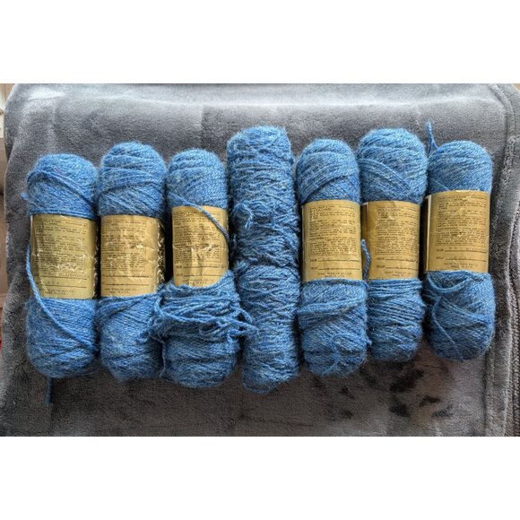 Sears Wintuk DuPont Acrylic 2 Ply Yarn Lot of 7 Skeins - 94 Blue/Green - Picture 3 of 5